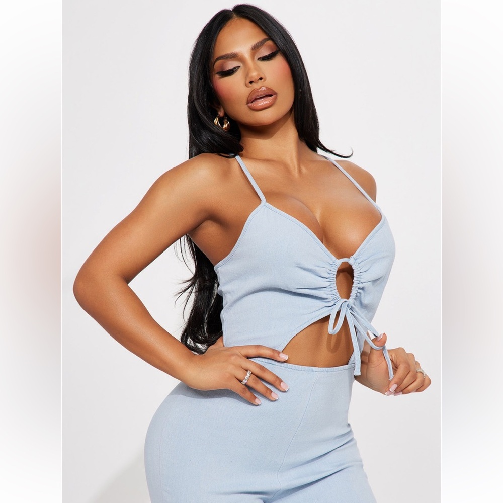Fashion Nova Nancy Denim Jumpsuit - Picture 2 of 3